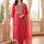 women ethnic motifs embroidered regular liva kurta with trousers & with dupatta