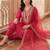 women ethnic motifs embroidered regular liva kurta with trousers & with dupatta