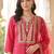 women ethnic motifs embroidered regular liva kurta with trousers & with dupatta