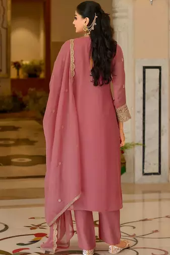 women ethnic motifs embroidered regular kurta with palazzos & with dupatta