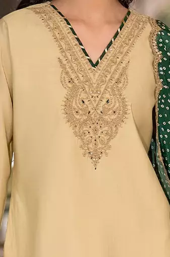 women ethnic motifs embroidered regular thread work kurta with trousers & with dupatta