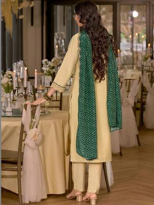 women ethnic motifs embroidered regular thread work kurta with trousers & with dupatta 5