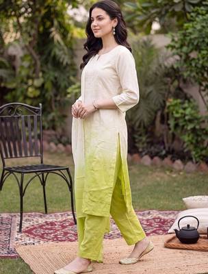 women ethnic motifs embroidered regular thread work cotton kurta with trousers & with dupatta 3