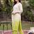 women ethnic motifs embroidered regular thread work cotton kurta with trousers & with dupatta