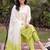 women ethnic motifs embroidered regular thread work cotton kurta with trousers & with dupatta