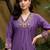 women floral embroidered regular thread work kurta with trousers