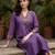 women floral embroidered regular thread work kurta with trousers