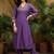 women floral embroidered regular thread work kurta with trousers