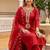 women ethnic motifs embroidered regular thread work liva kurta with palazzos & with dupatta