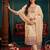 women ethnic motifs embroidered regular thread work chanderi silk kurta with trousers & with dupatta