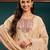 women ethnic motifs embroidered regular thread work chanderi silk kurta with trousers & with dupatta