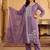women ethnic motifs embroidered regular thread work kurta with trousers & with dupatta