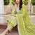 women ethnic motifs embroidered regular thread work cotton kurta with trousers & with dupatta