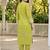 women ethnic motifs embroidered regular thread work cotton kurta with trousers & with dupatta