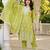 women ethnic motifs embroidered regular thread work cotton kurta with trousers & with dupatta