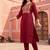 women ethnic motifs embroidered regular kurta with trousers