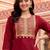 women ethnic motifs embroidered regular kurta with trousers