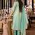 women ethnic motifs embroidered regular thread work kurta with trousers & with dupatta
