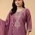 women ethnic motifs embroidered regular thread work kurta with trousers & with dupatta