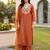 women ethnic motifs embroidered regular thread work kurta with trousers & with dupatta