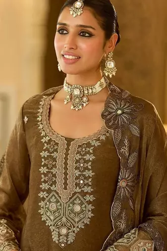 women ethnic motifs embroidered regular mirror work kurta with palazzos & with dupatta