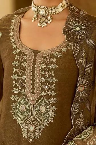 women ethnic motifs embroidered regular mirror work kurta with palazzos & with dupatta