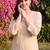 women ethnic motifs embroidered regular thread work cotton kurta with trousers & with dupatta