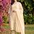 women ethnic motifs embroidered regular thread work cotton kurta with trousers & with dupatta