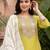 women ethnic motifs embroidered regular thread work liva kurta with trousers & with dupatta