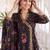 women floral printed angrakha cotton kurta with trousers & with dupatta