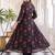 women floral printed angrakha cotton kurta with trousers & with dupatta