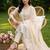 women ethnic motifs embroidered regular thread work kurta with trousers & with dupatta