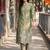 women floral embroidered regular thread work kurta with trousers