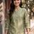 women floral embroidered regular thread work kurta with trousers