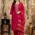 women ethnic motifs embroidered regular thread work kurta with trousers & with dupatta