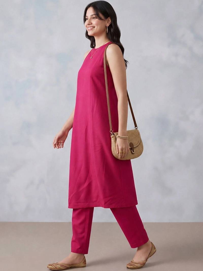 women regular kurta with trousers