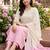 women ombre embroidered regular thread work cotton kurta with trousers & with dupatta