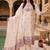 women ethnic motifs embroidered regular thread work chanderi silk kurta with trousers & with dupatta