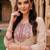 women ethnic motifs embroidered regular thread work chanderi silk kurta with trousers & with dupatta