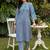 women printed regular cotton kurta with trousers