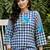 women printed regular cotton kurta with trousers