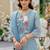 women ethnic motifs embroidered regular thread work kurta with trousers & with dupatta