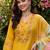 women floral embroidered regular thread work kurta with trousers & with dupatta