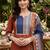women printed regular liva kurta with palazzos & with dupatta
