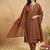 women ethnic motifs embroidered regular thread work kurta with trousers & with dupatta