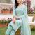 women ethnic motifs embroidered regular thread work kurta with trousers & with dupatta