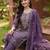 women ethnic motifs embroidered regular thread work kurta with trousers & with dupatta