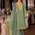 women ethnic motifs embroidered regular sequinned kurta with trousers & with dupatta