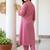 women pleated thread work kurta with trousers