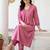 women pleated thread work kurta with trousers